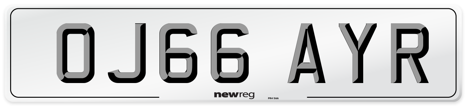 OJ66 AYR Number Plate from New Reg
